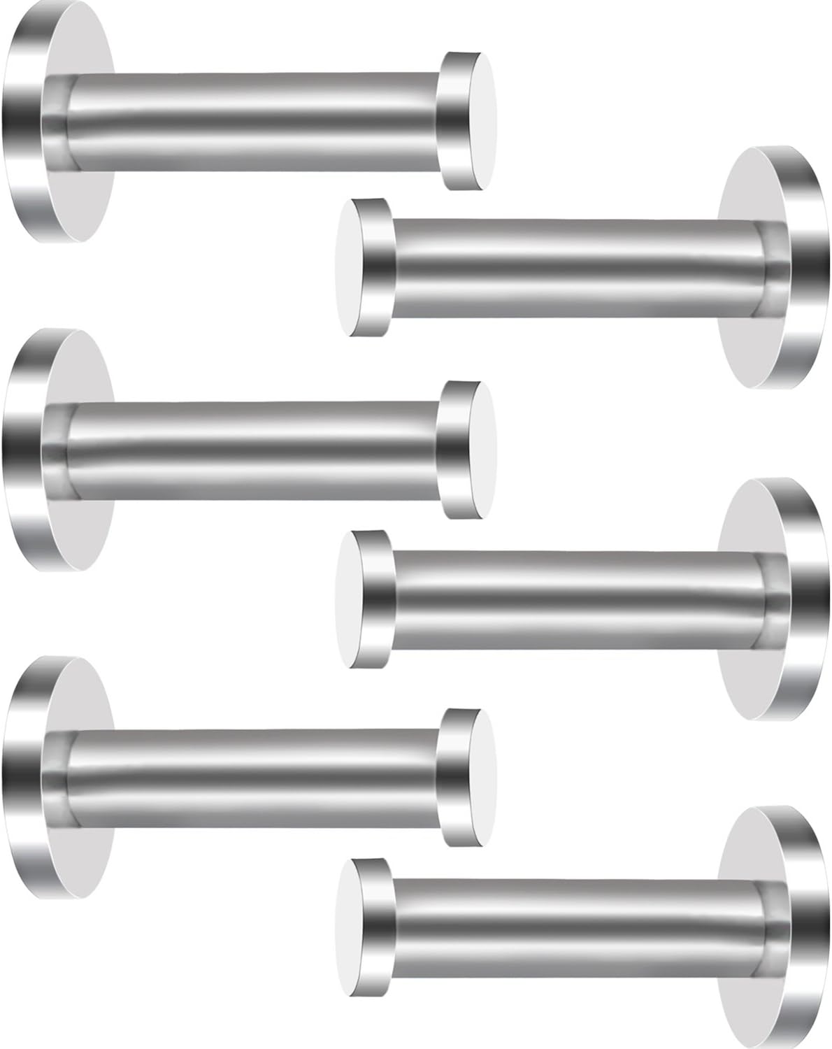 EBOOT 6 Pieces Stainless Steel Wall Mount Robe Coat Hook Towel Wall Hook (3 Inch, Silver)