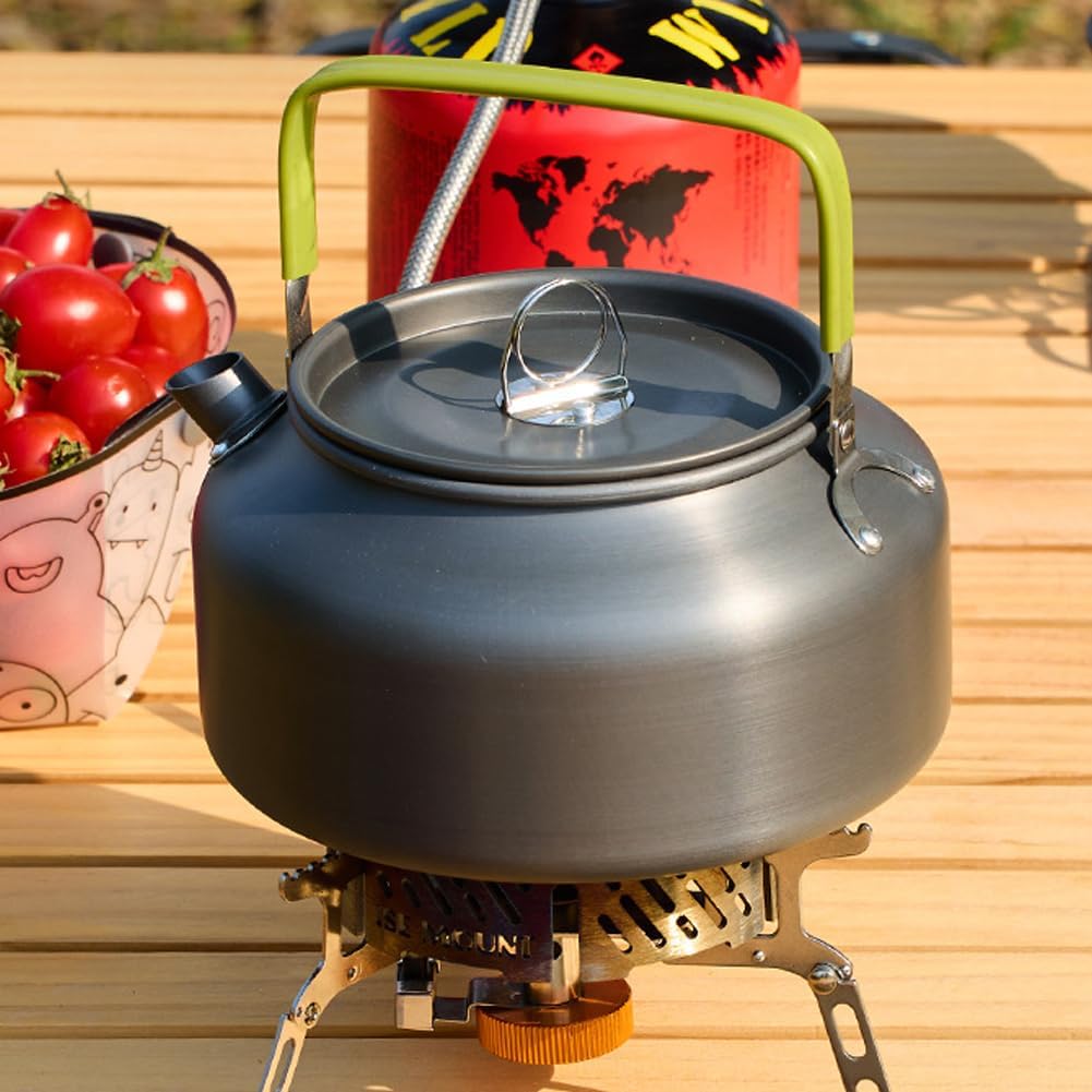 Camping Kettle, Outdoor Camping Kettle, Portable Camping Coffee Pot, Aluminum Camping Tea Kettle, Lightweight Teapot Coffee Pot for Stove Top, Outdoor, Hiking, Camping, Picnic (1.8L)