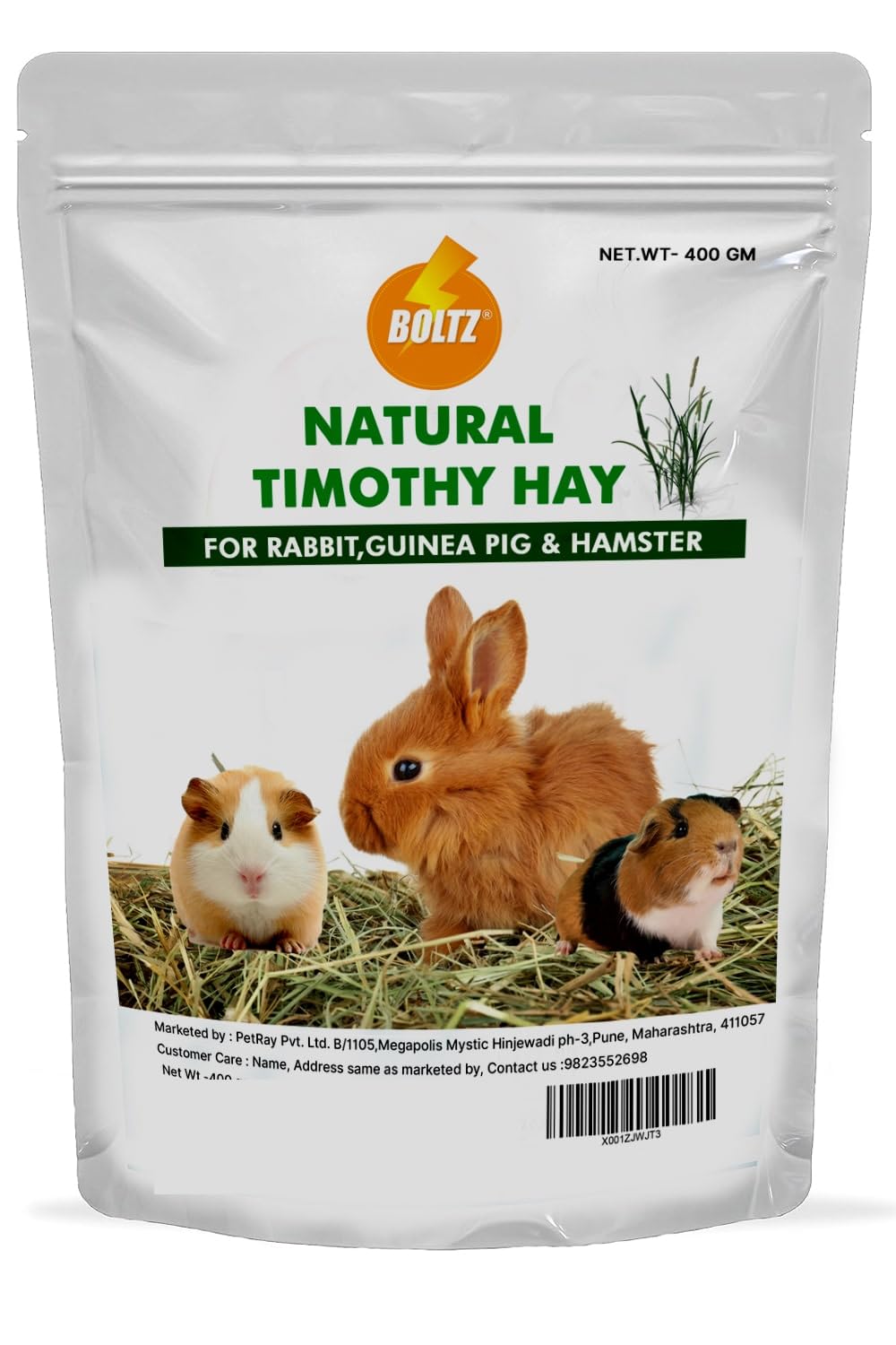 BOLTZ Natural Timothy Hay 400 gm for Rabbits, Guinea Pigs and Hamsters and Other Small Animals, Medium Size High Fiber Hay for Daily Feeding, (400 Gm) (B0CYCC32M7) Amazon Price History, Amazon Price Tracker