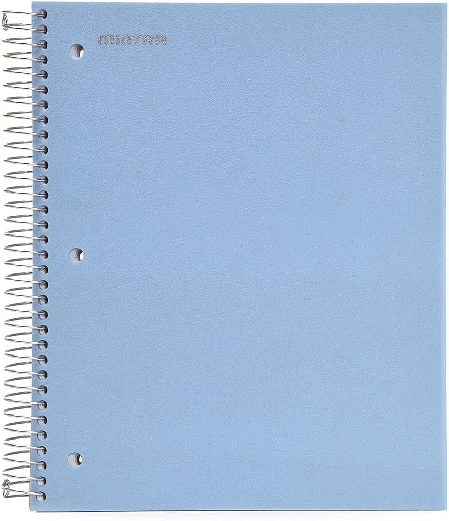 Mintra Office Durable Spiral Notebooks, 5 Subject 3pk (Arctic Ice/Chili Oil/Green Olive College Ruled)