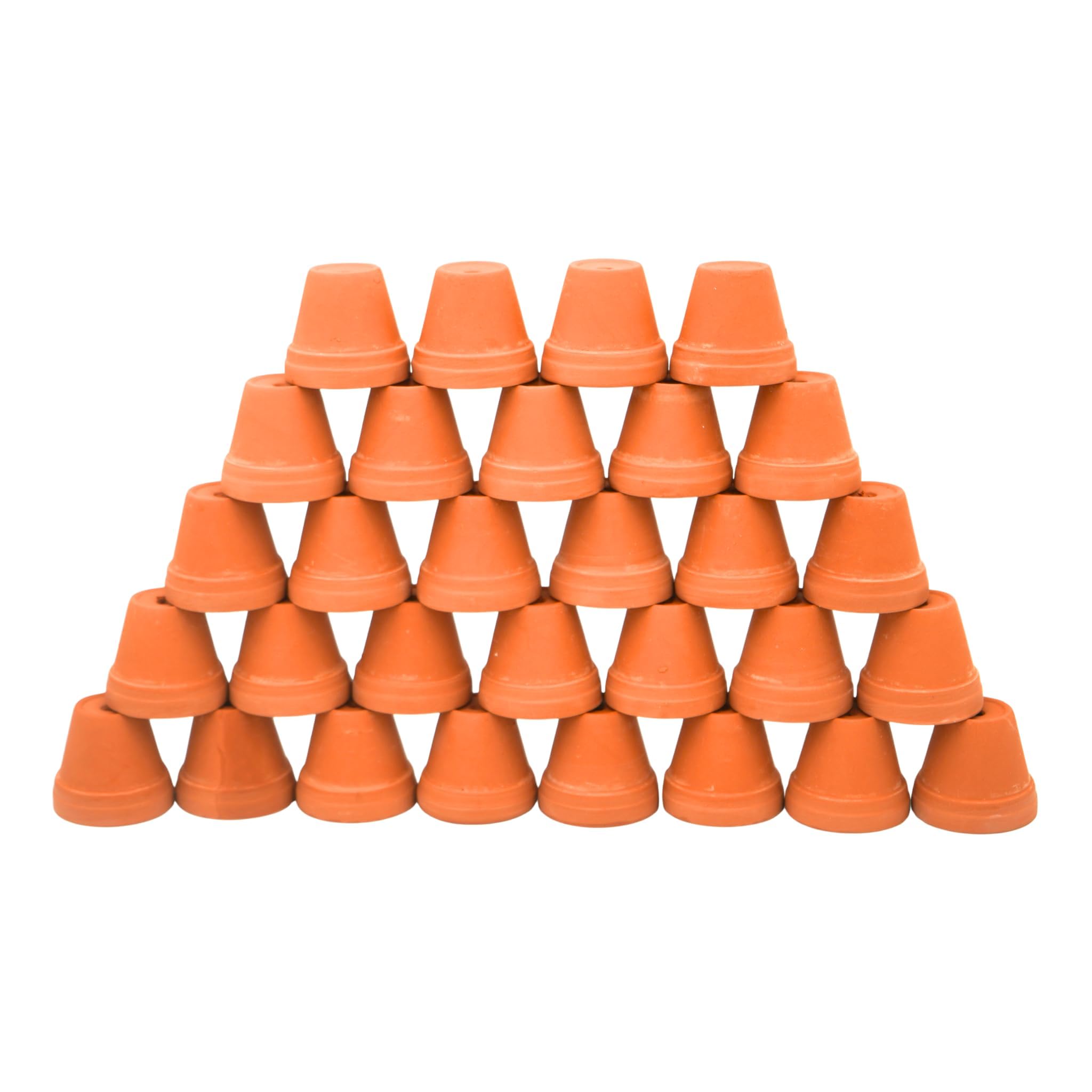 Lot de 30 mini pots de fleurs en terre cuite pour plantes grasses, cactus, loisirs créatifs, jardin féérique, maison de poupée, projets scolaires (cylindre classique, 3,5 cm)