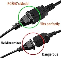 Vista 10 de 5.9ft Indoor Outdoor Extension Cord Waterproof, 10A / 125V 18 AWG Wire Durable Power Appliance Extension Cable with 2 Prong Grounded Plug for