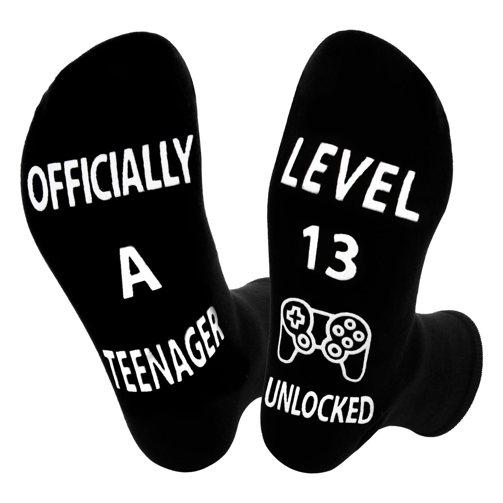 13th Birthday Socks for Boys 13 Year Old Gift Boy's Black Calf-length Socks Non-slip Cotton Sock Birthday Funny Gifts for Son Grandson Boys