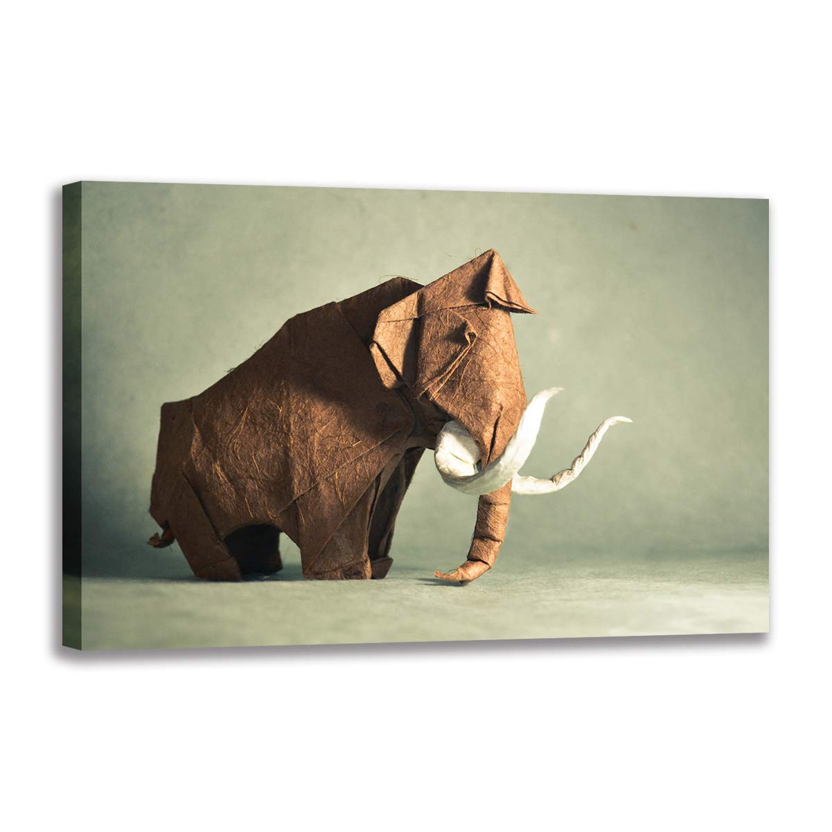 Toile Éléphant Origami murale décoration maison affiche avec châssis