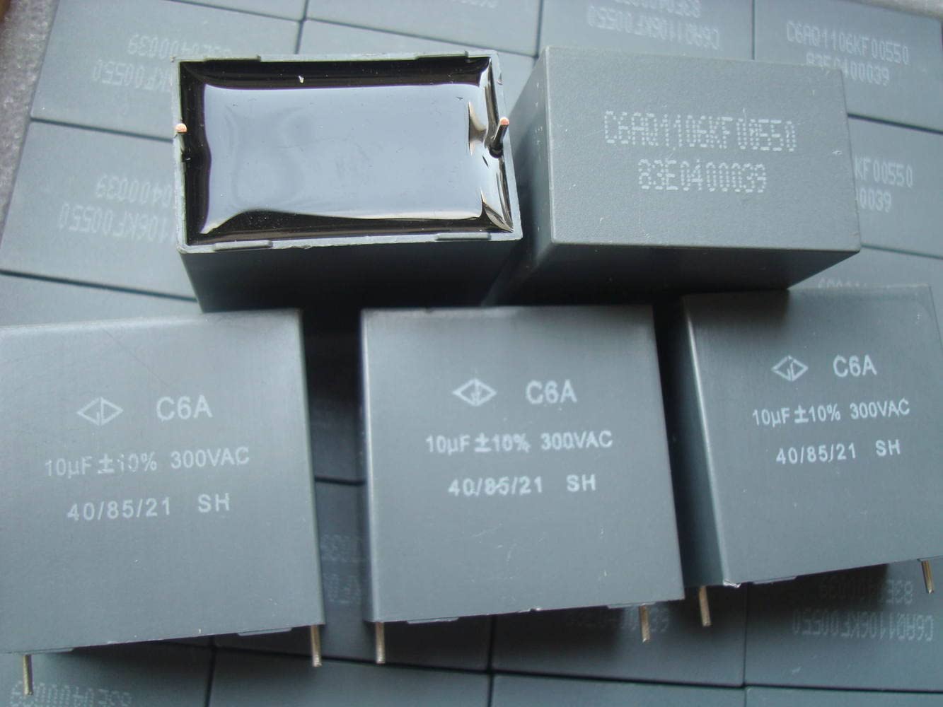 Accessoires électroniques C6A 300VAC 10uF génération 1000V haut courant platine éteindre le condensateur de Division de fréquence en continu 10 pièces