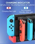 FYOUNG Charger Compatible with Nintendo Switch/Switch OLED Controller, Charging Dock Station Base Compatible with Joycons with Indicator Light, Charger Dock for Joycon Controller