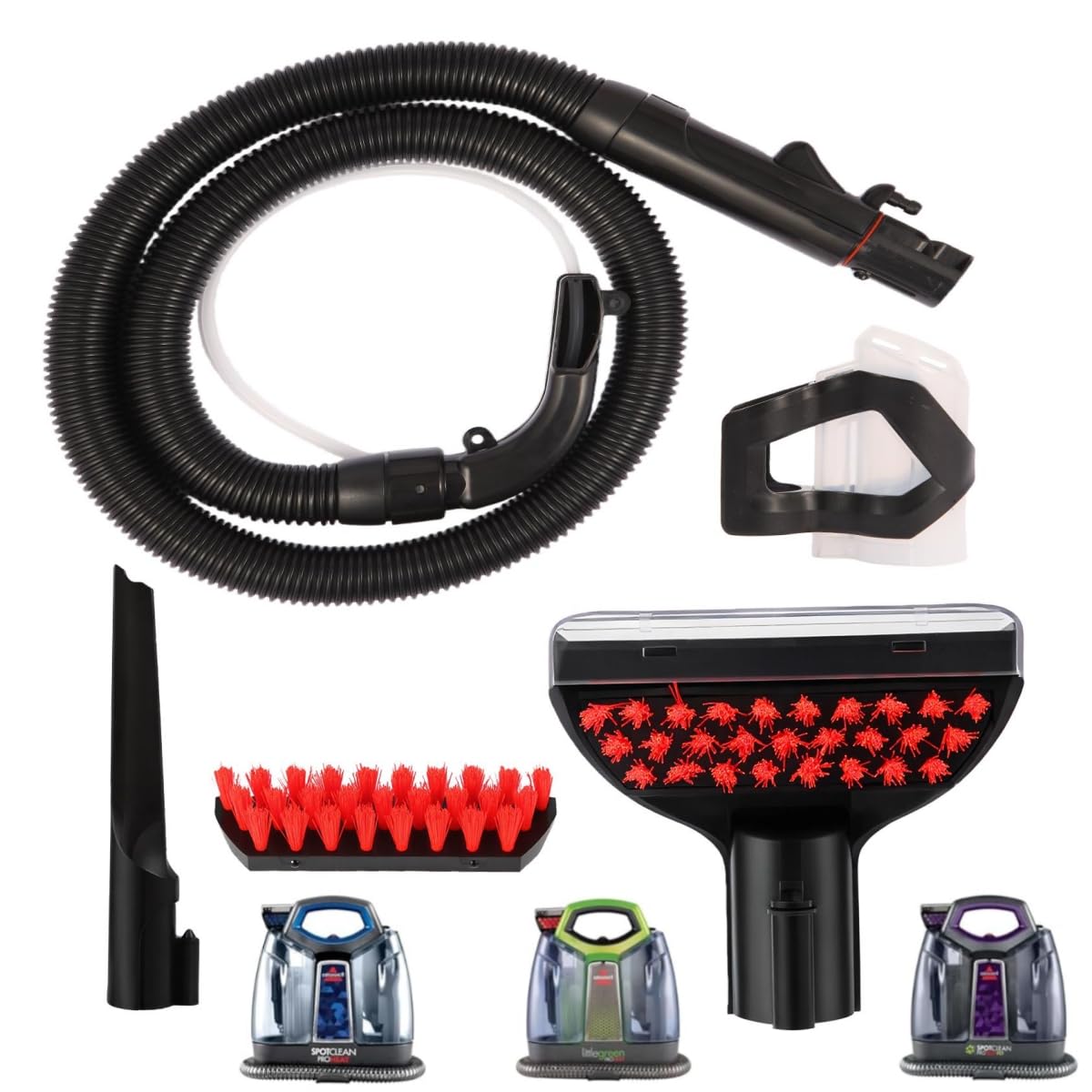 Tuyau amélioré pour Bissell Little Green avec brosse de nettoyage et brosse à écart robuste