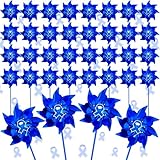 60pcs Blue Reflective Pinwheels – DIY Windmill...