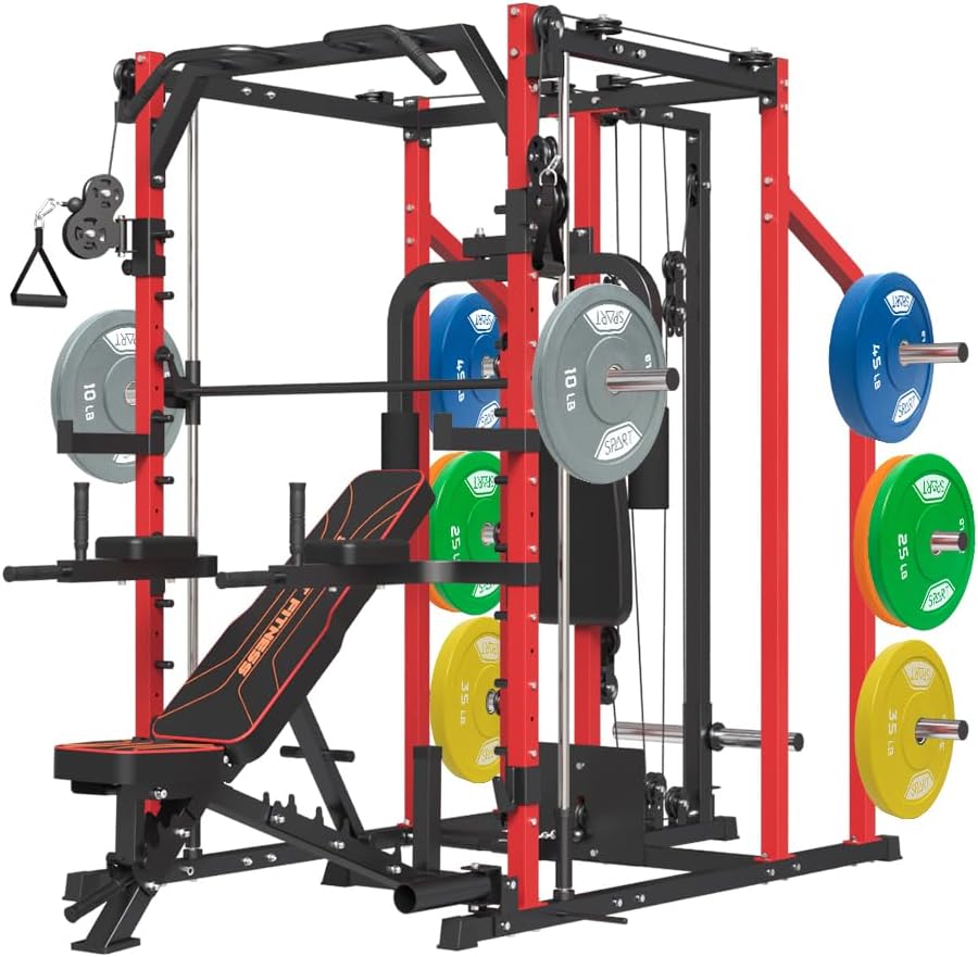 Amazon.com: SPART Multi-Functional Power Cage with 260LB Bumper Plate ...