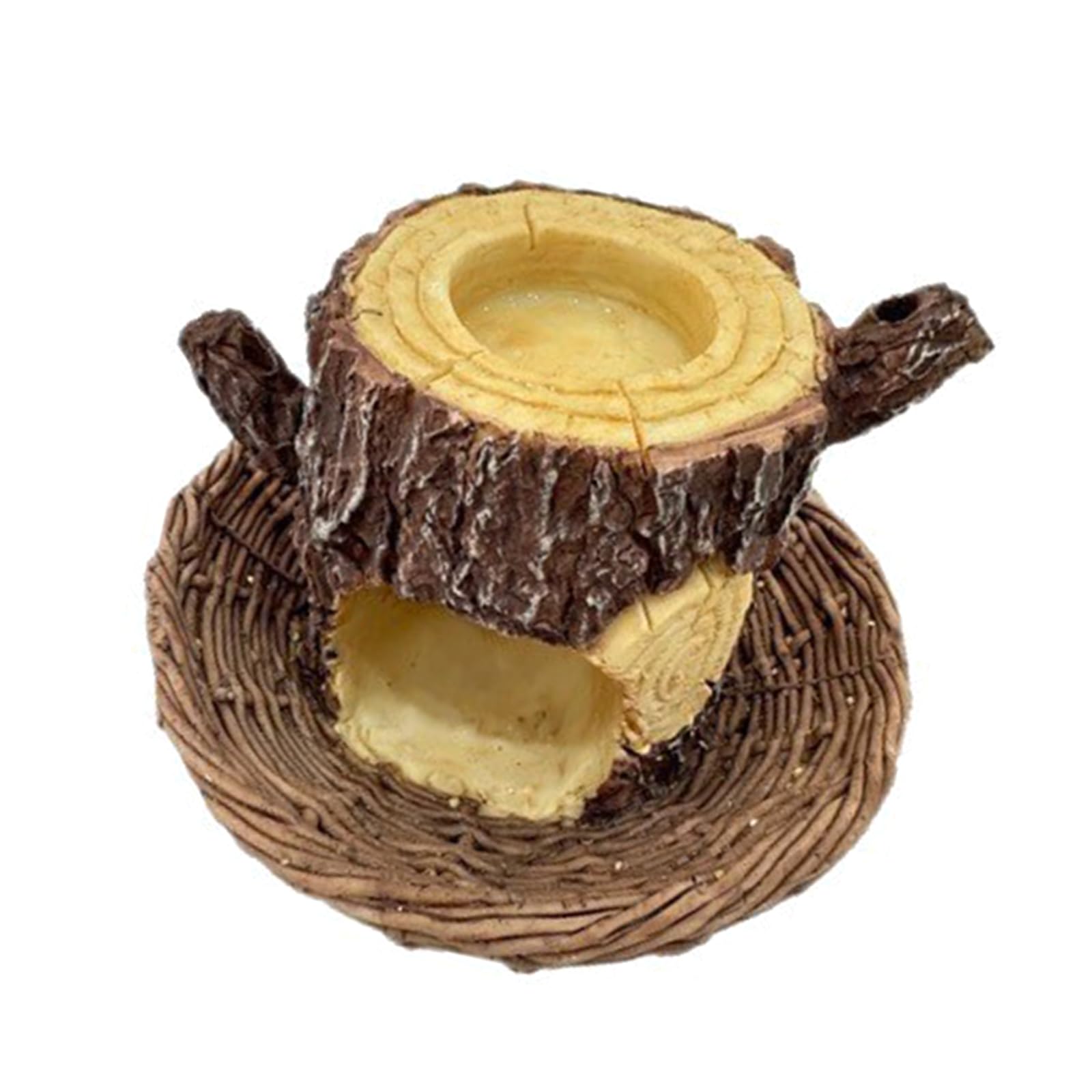 LUCKGONI Realistic Resin Tree Stump Bird Nest Feeder For Outdoor Garden Yard Decoration Feeding Station for Wild Bird Observation