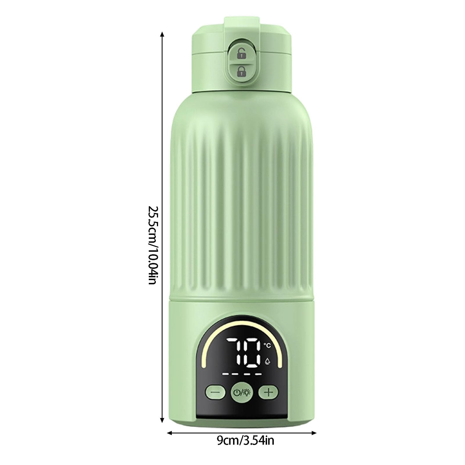 Chauffe-biberon sans fil pour bébé avec lumière LED et affichage de la température pour voyage 30 W rechargeable tasse à chauffage rapide chauffe-biberon portable