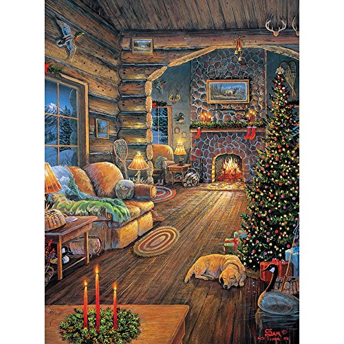 Bits and Pieces - 300 Large Piece Jigsaw Puzzle for Adults - Total Comfort - 300 pc Christmas, Holiday Jigsaw by Artist Sam Timm