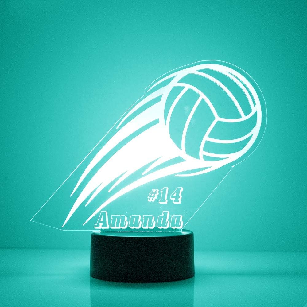 Custom Sports LED Sign Night Light Lamp with Remote, Light Up Display with Personalized Name or Image, Customized and Made in The USA, Clear Acrylic Home Decor Design with 16 Colors, 4 Modes