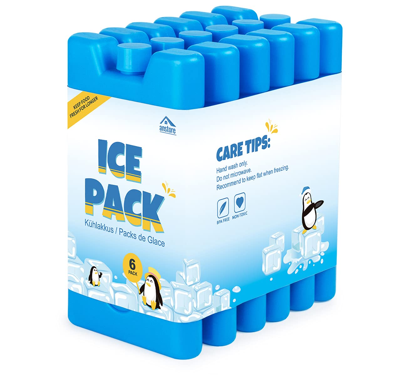 Pack De 4 Pains De Glace Réutilisables Ilauke - 2x400ml + 2x200ml Pour Glacière Ou Pique-nique