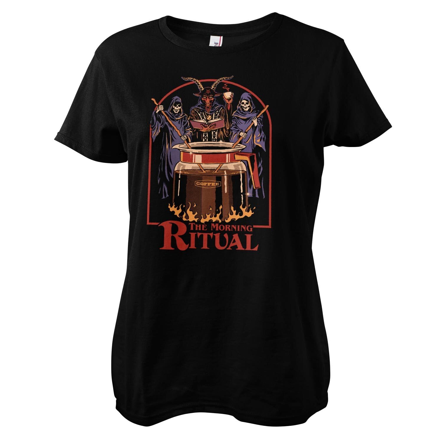Steven Rhodes Officially Licensed The Morning Ritual Women T-Shirt (Black), Small