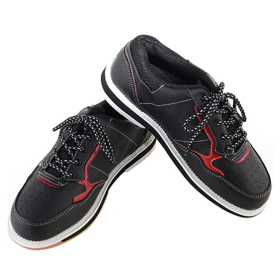 Herren Damen Bowlingschuhe, Freizeit Bowling Trainer Lace Up Bowls Schuhe Atmungsaktive Bowling Turnschuhe
