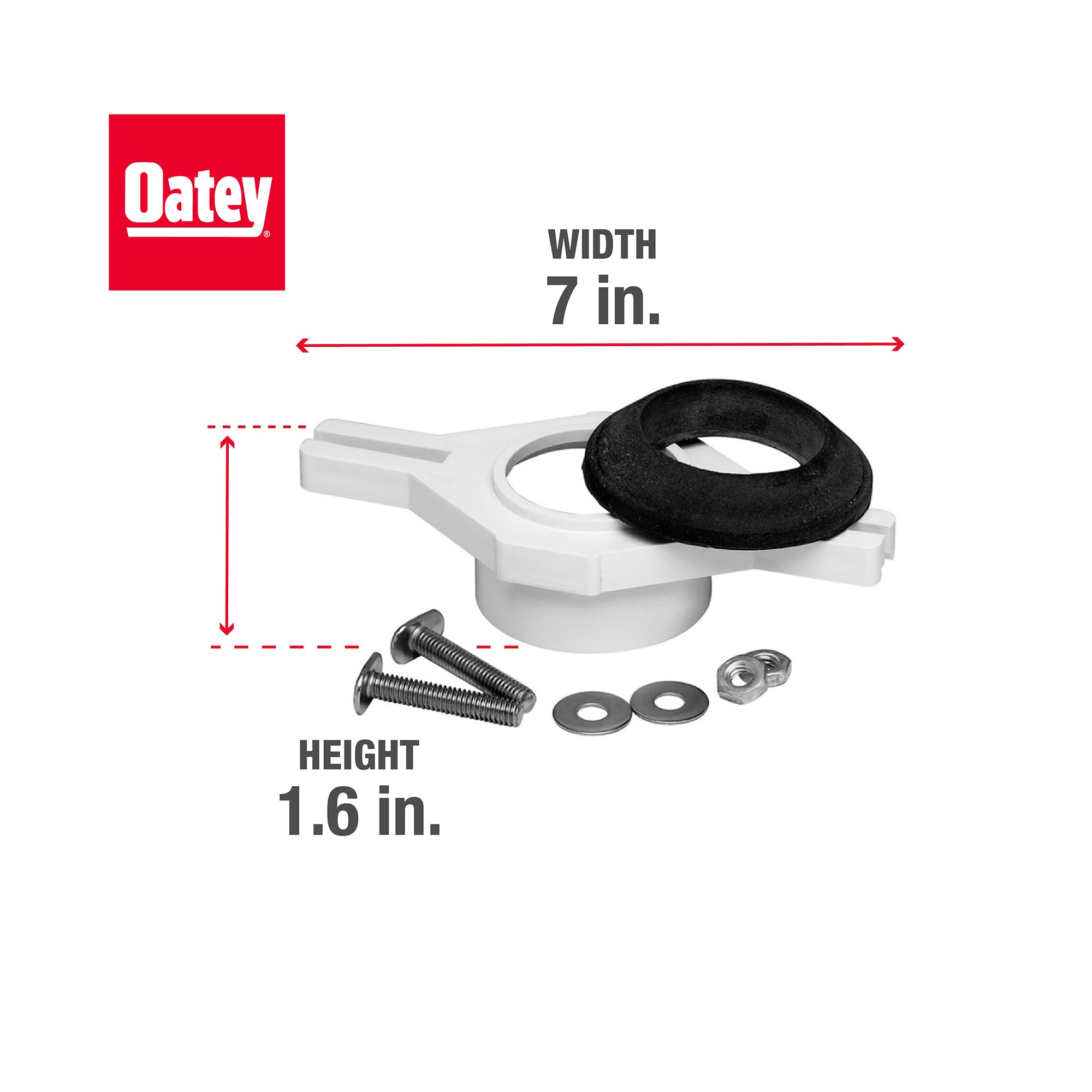 Oatey 43540 ABS poziomy regulowany zestaw kołnierzy pisuaru, 5 cm