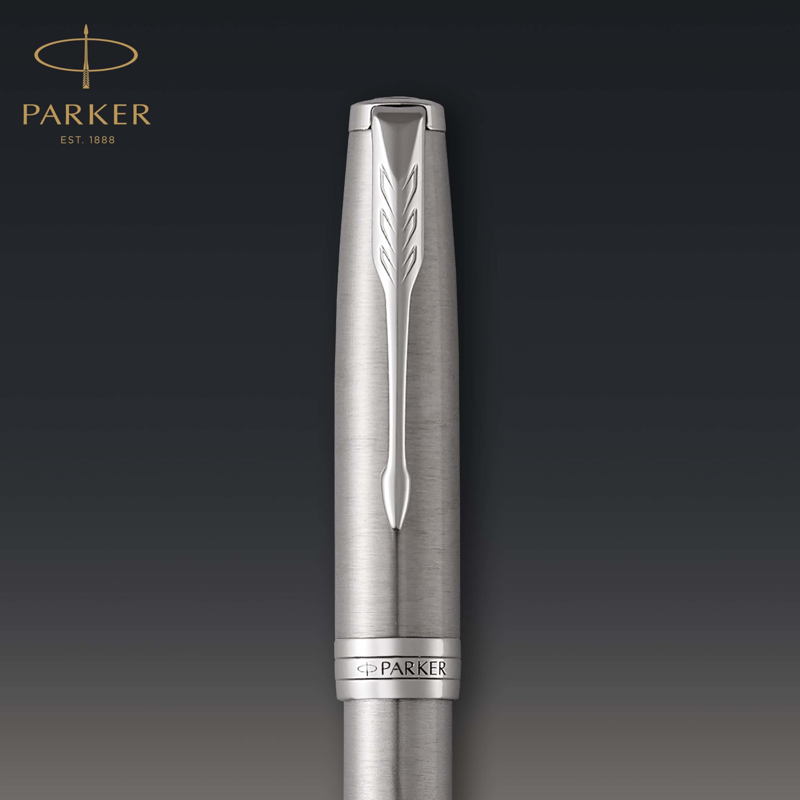 Parker Sonnet Füller | Edelstahl mit Palladiumzierteilen | Füllfederhalter mit mittlerer Feder | Geschenkbox
