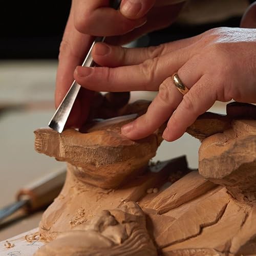 Miniatura 7 de Herramientas de tallado de madera de alta calidad, juego de 4 cinceles y gubias de cola de pez, herramientas de carpintería de acero CR-V 60, juego