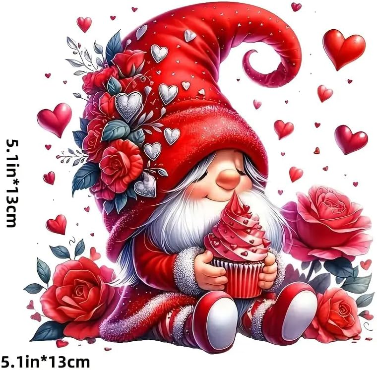 Christmas Love Heart Rose Flower Gnome PVC Vinyl Car Decals Stickers Waterproof Self-Adhesive Decals for Cars, Laptops, Trucks, Motorcycles Wall Window Luggage Scratch Cover Door Decor Sticker - Image 5