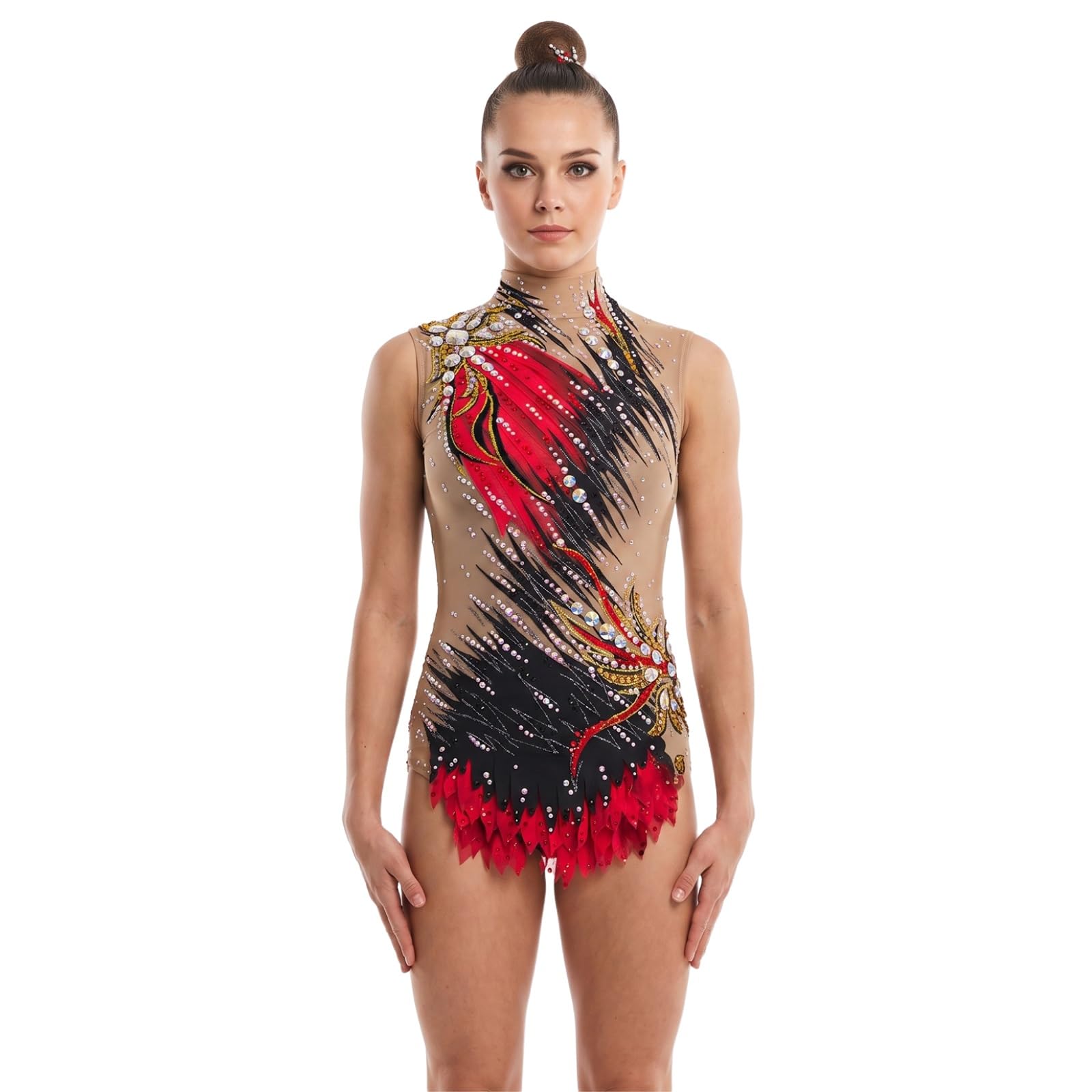 Leotardos De Gimnasia Rítmica for Niña, Traje De Gimnasia De Competición Transpirable Hecho A Mano De Alta Elasticidad for Mujer