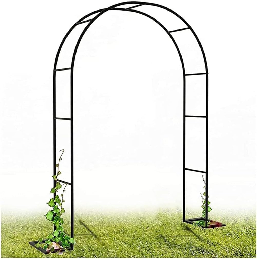 Large Garden Arch, Extra Wide 300/350Cm Garden Arbor Archway, Rose Arch for Roses Climbing Plants Support Wedding Arch Extra Tall Pergola Trellis Grape Vines Archway Black,Black,W2.4M*H2.2M