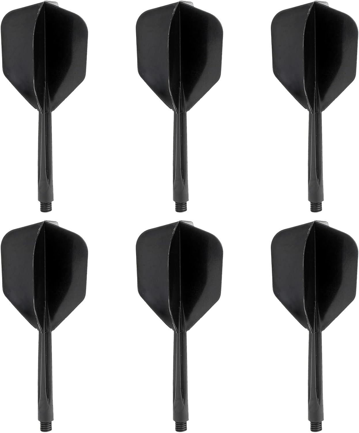 QOCO 6 Pack Integrated Dart Shaft and Flights,2BA Black Transparent