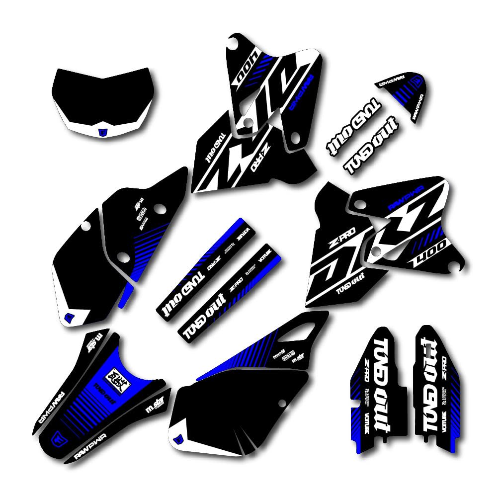 Amazon.com: Black Blue Rise Racing Graphic Kit fits Suzuki Drz400