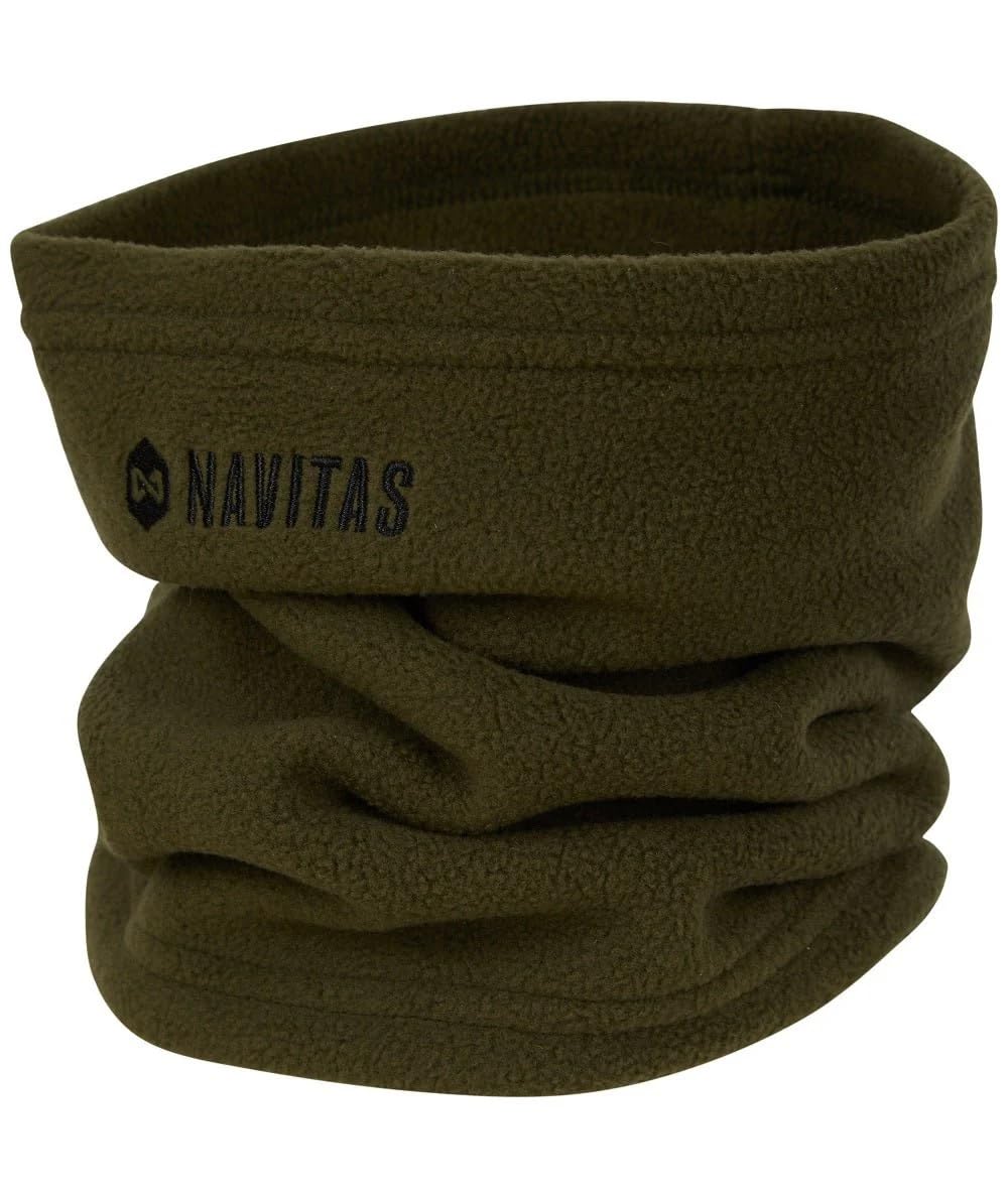 Navitas Unisex Green Fleece Neck Warmer - Soft Winter Neck Gaiter For Carp Fishing, Camping & Outdoor Sports - High Density Thermal Balaclava Scarf, 100% Polyester Warm Clothing, /Black