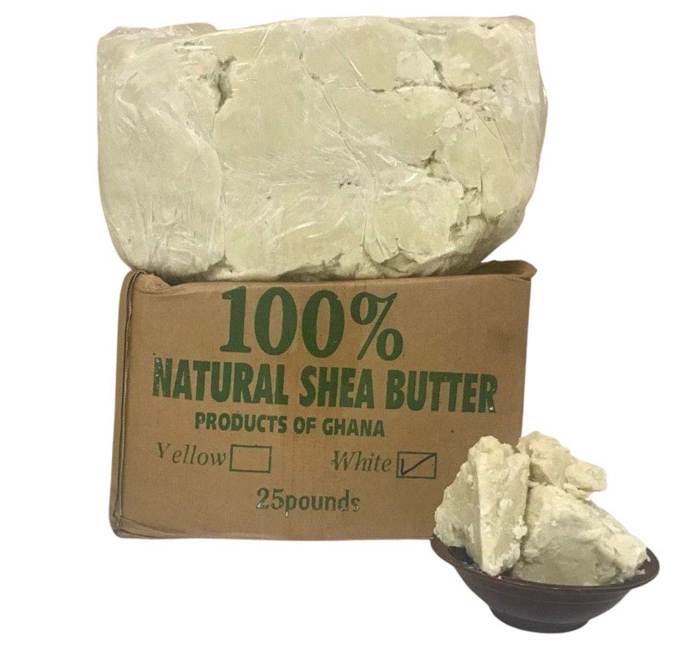 Whole Box 100% Unrefined Raw Shea Butter Box (White/Ivory) - 11kgs (25lb)