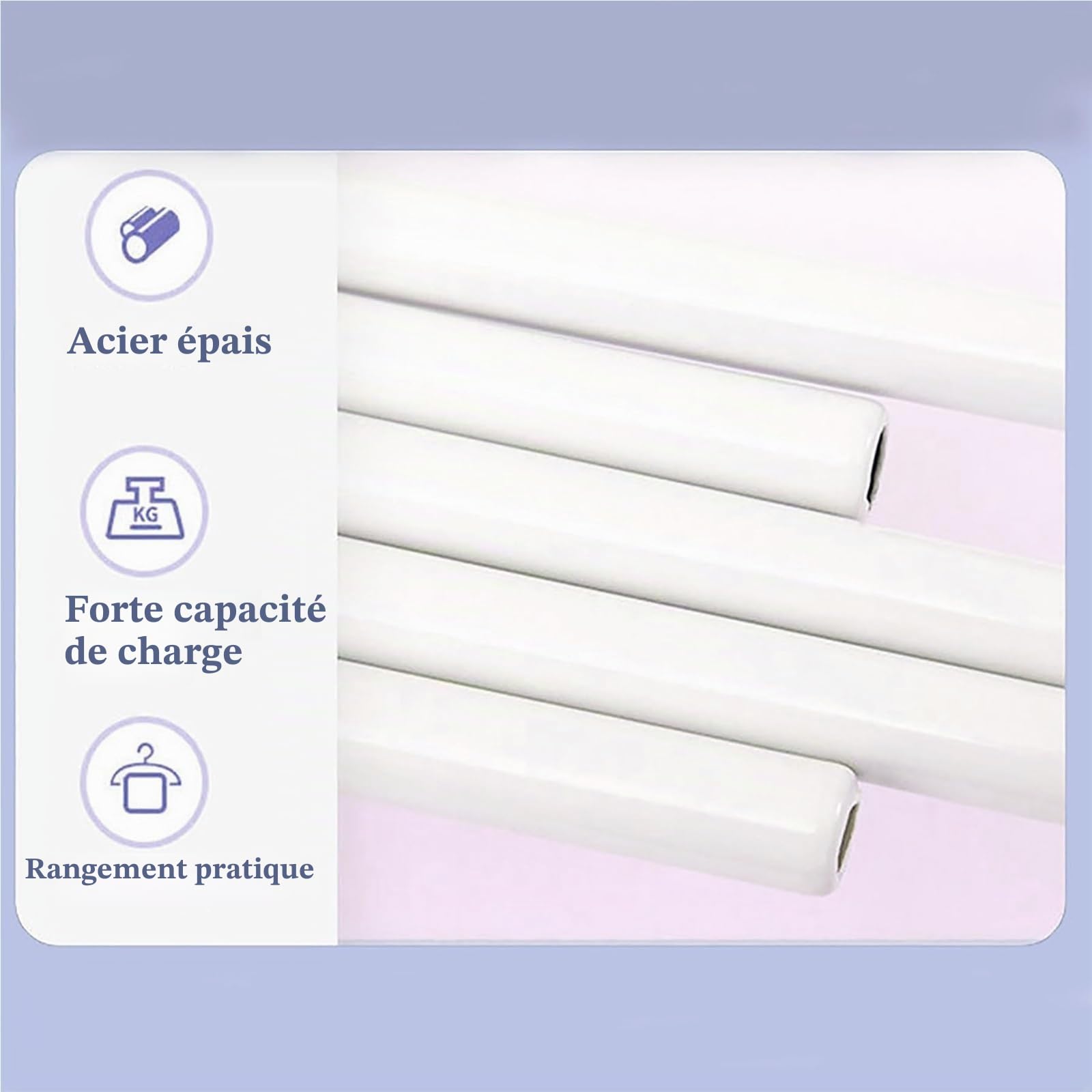 Cadre de lit à baldaquin, Structure pour lit superposé, Conception télescopique rétractable, Support métallique à 4 Points, Structure Stable, Idéal pour créer Un Espace d'intimité