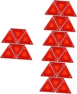 Totority 24 Peças Refletor Triangular Sinal De Veículo De Movimento Lento Refletores Triangulares Sinal De Aviso Adesivos De Segurança Reflexivos Kit De Carro Bandeira De Carro Acessório