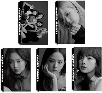 Amazon Com Paquete De 5 150 Unidades De Tarjetas Postales Kpop De Color Negro Y Rosa Con Caja Para Tarjetas De Felicitacion