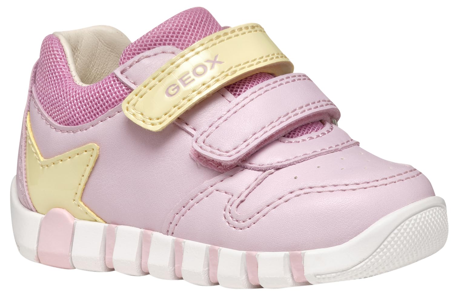 Geox Baby-Girl's Low Sneakers, Pink Lt Yellow, 21 EU