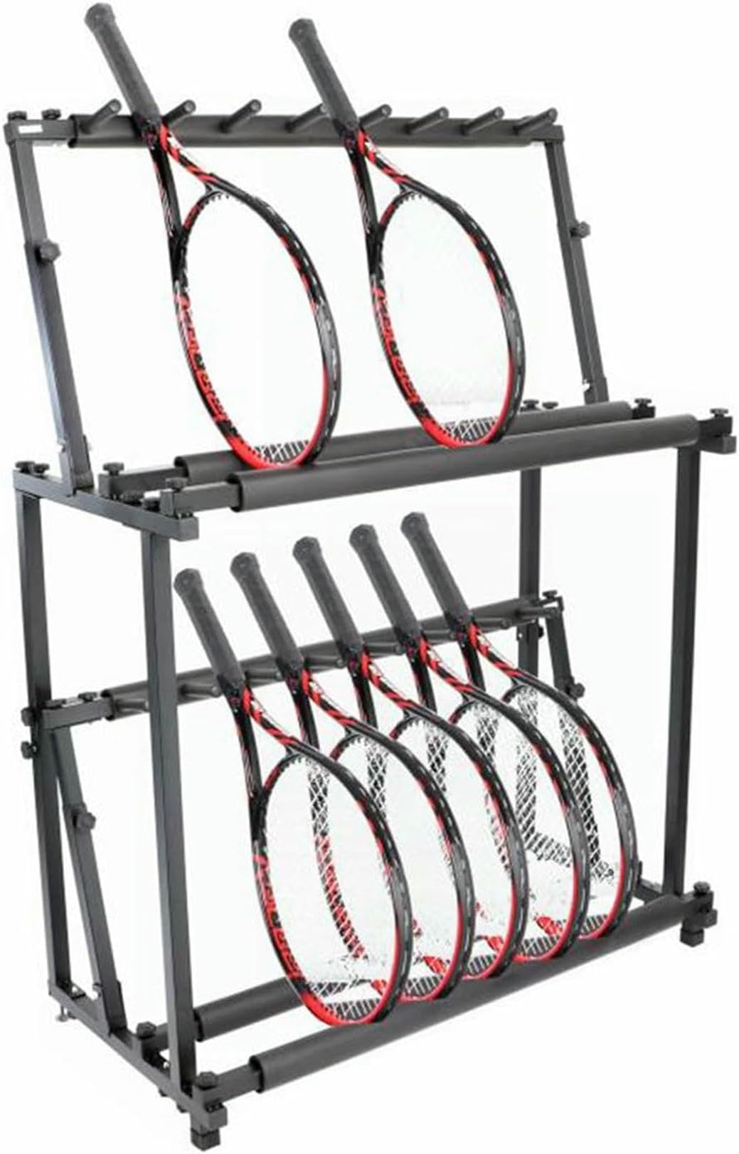 Support de rangement pliable pour 7 à 14 raquettes de tennis et badminton