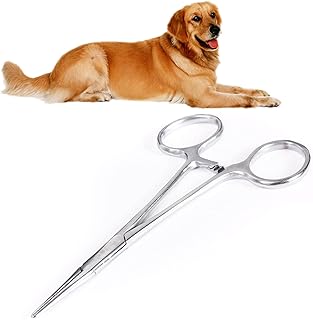 Kangkang@ Stainless Steel Pets Dogs Hemostat Forceps Scissors Ear Hair Clamp Pulling Shears Pet Dog Accessory Accessories Straight