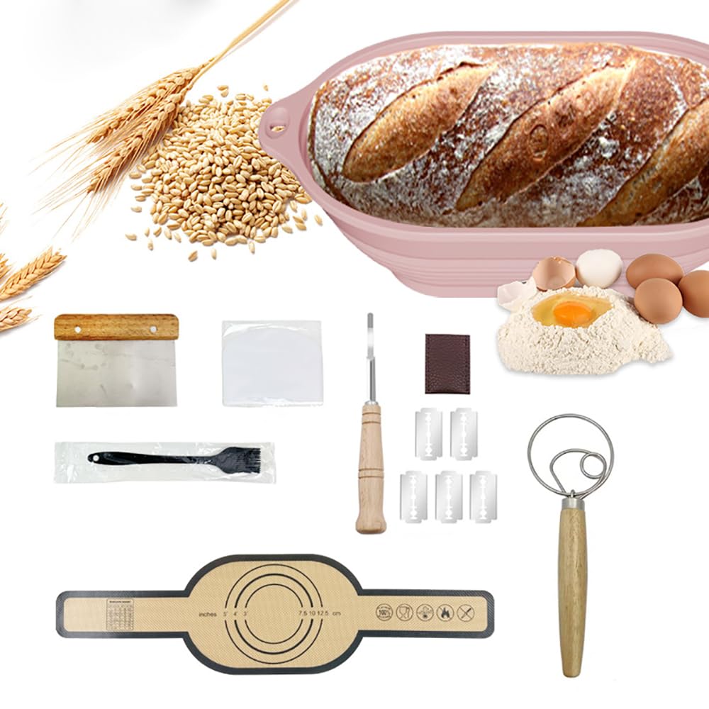 Fermentation Basket Set Foldable Fermentation Basket Fermentation Basket Round Pump Roofing Basket Oval Silicone Bread Tools Storage Baking Tools Baking Props Kitchen Utensils Mixer Baking Mat Spatula