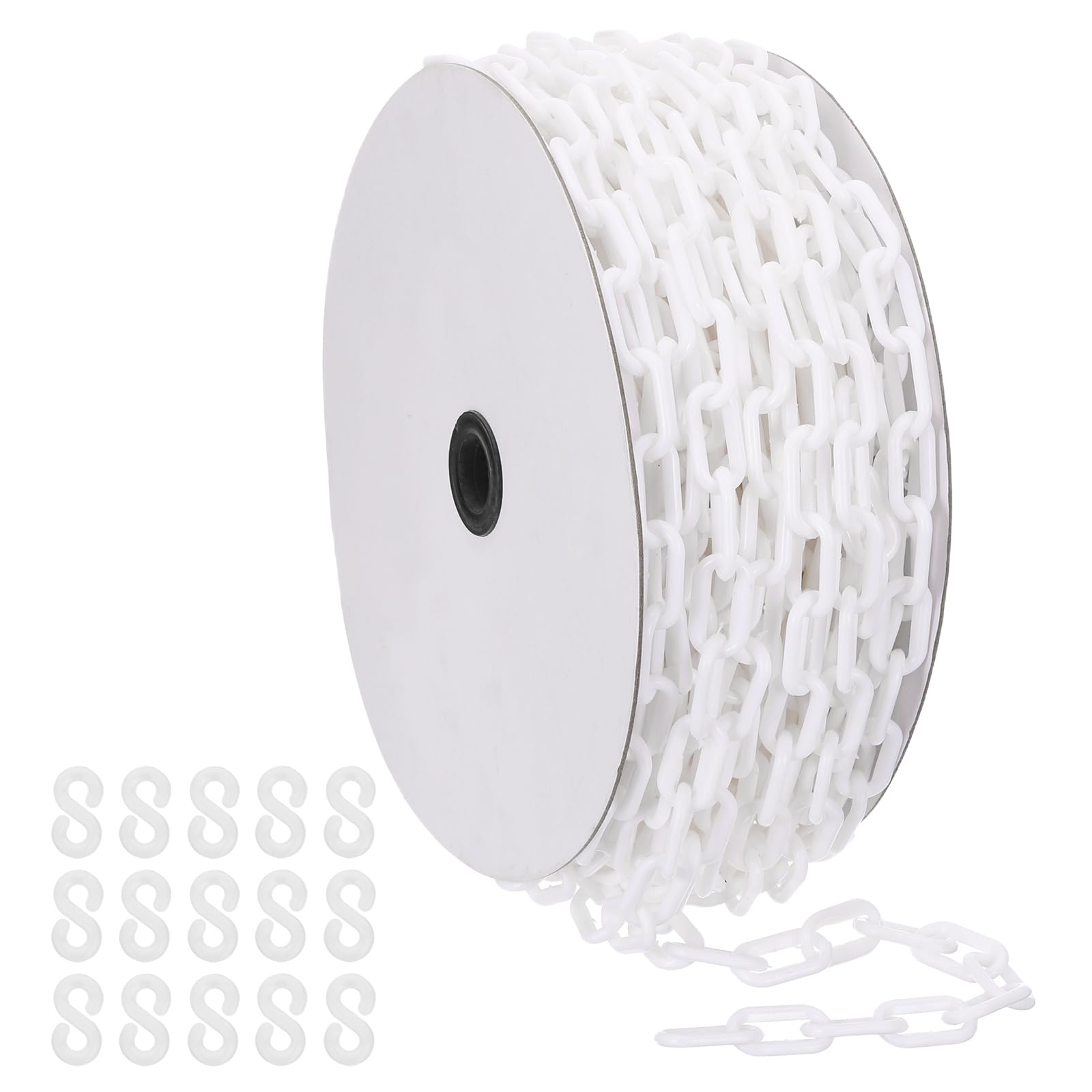 PATIKIL Chaîne plastique blanche 115 pieds 6mm Longue chaîne plastique