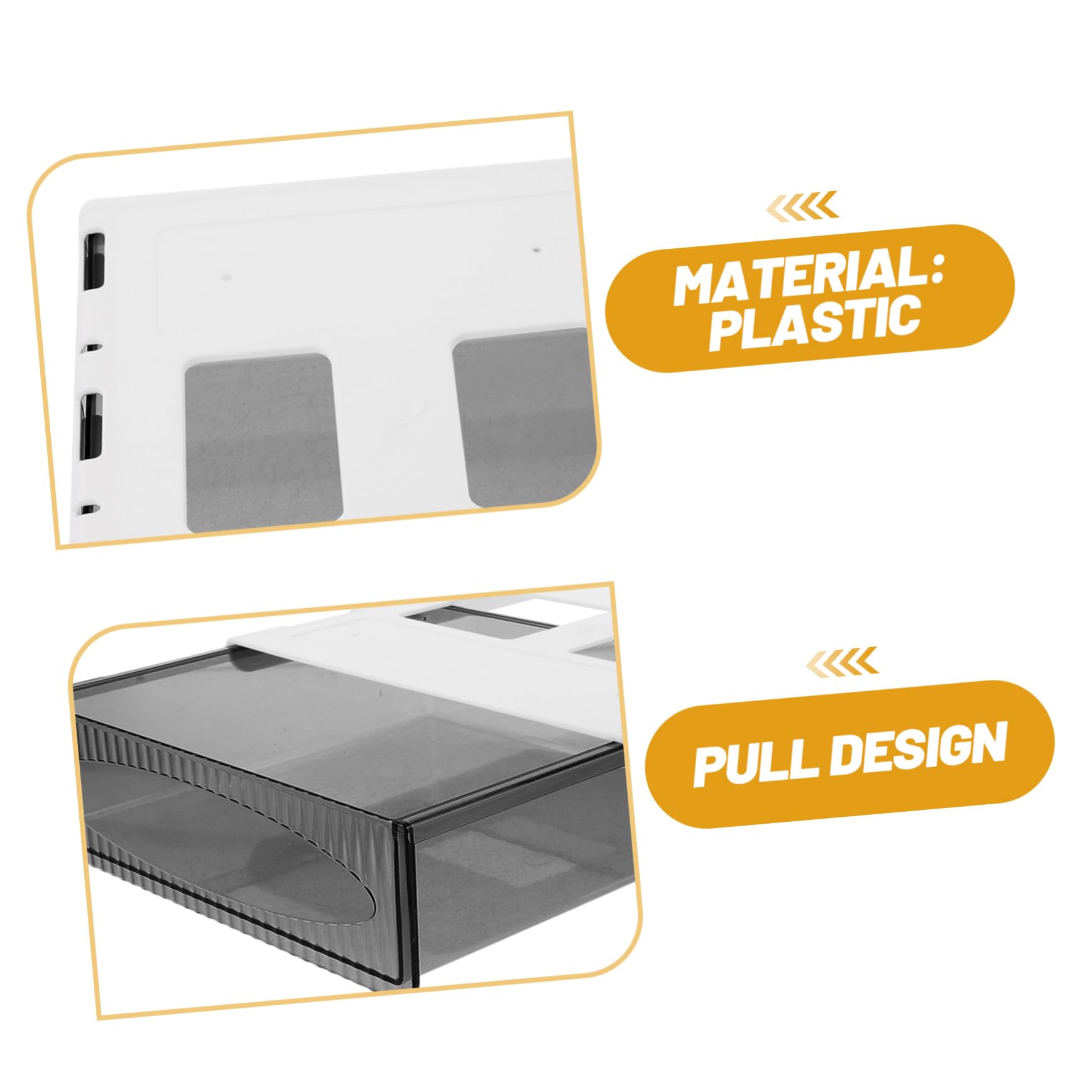 NUOBESTY 2pezzi Sotto la Scrivania Organizer Cassetto Portaoggetti in Plastica Cassetto da Ufficio Facile da Installare Nastro Adesivo Salvaspazio per Scrivania Tavolo da Pranzo Armadio
