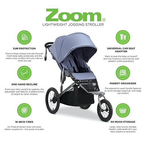 Miniatura 5 de Joovy Zoom - Cochecito ligero para correr pizarra Negro azabache, Pizarra