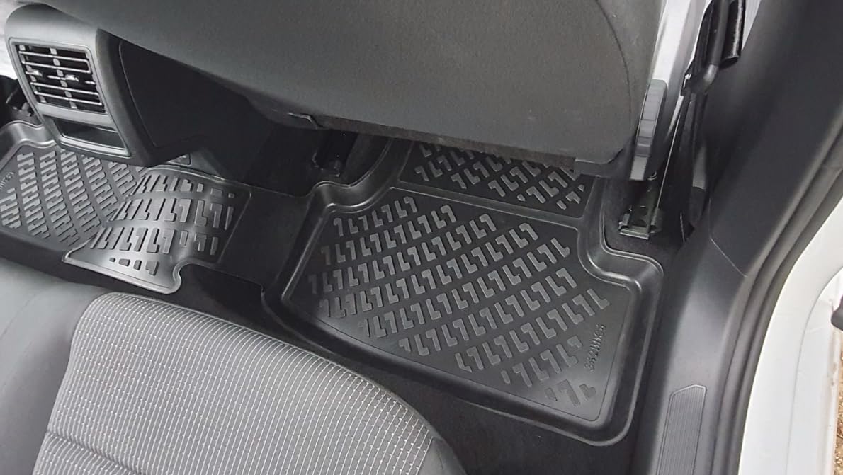 Trimak Dokładnie dopasowane dywaniki samochodowe 3D, kompatybilne z Volkswagenem Golf 8 Manuel od 2020, akcesoria samochodowe, 1. i 2. rząd, dywaniki gumowe, do samochodu, TPE, na każdą pogodę