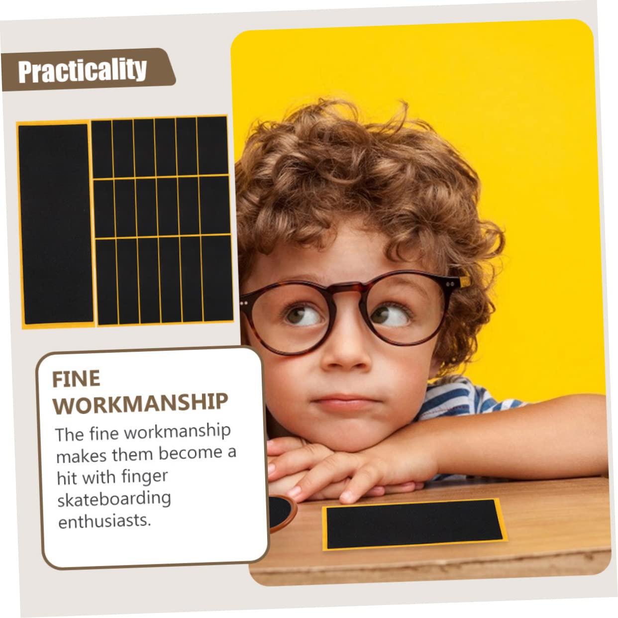 FOYTOKI Thumb Skateboard Grip Tape 20pcs Adhesive Foam Tape for Boys and Girls Finger Mini Skateboards