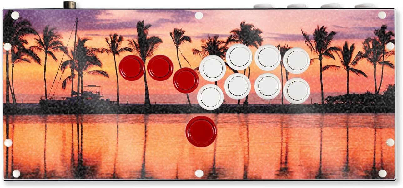 Glossy Glitter Gaming Skin Compatible with Hit Box (PS4/PC) - Line of Palms - Premium 3M Vinyl Protective Wrap Decal Cover - Easy to Apply | Crafted in The USA by MightySkins