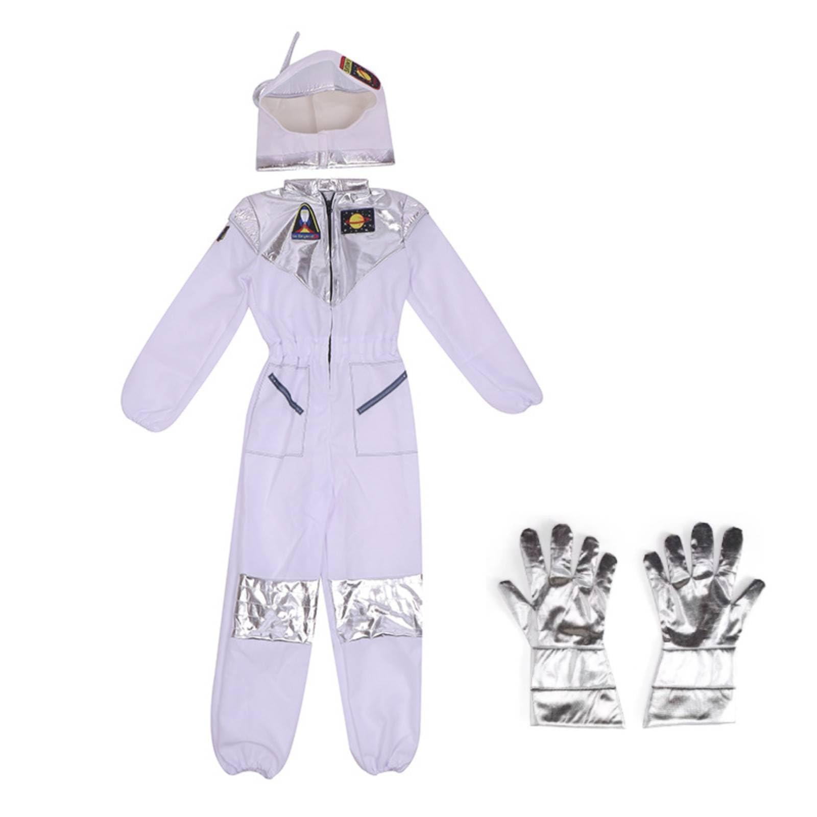 Tuta Completa da Esploratore Spaziale | Realistico, Tuta da esploratore spaziale con Cappuccio, Lavabile, per Halloween, Recite Scolastiche, S, Con Guanti