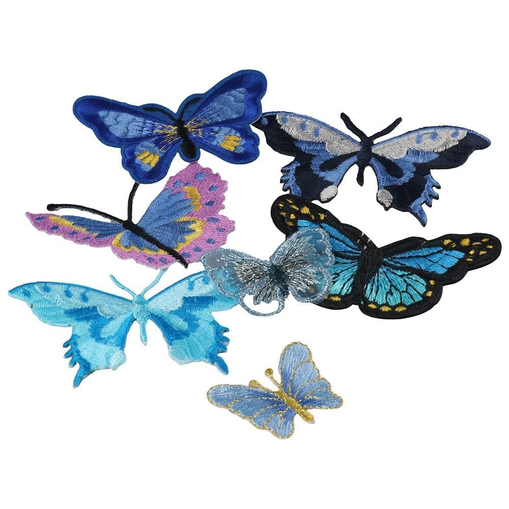 10 parches de mariposa en parches, parches de bordado, parches de reparación para decoración de bricolaje, jeans, chaquetas, bolsos, tela