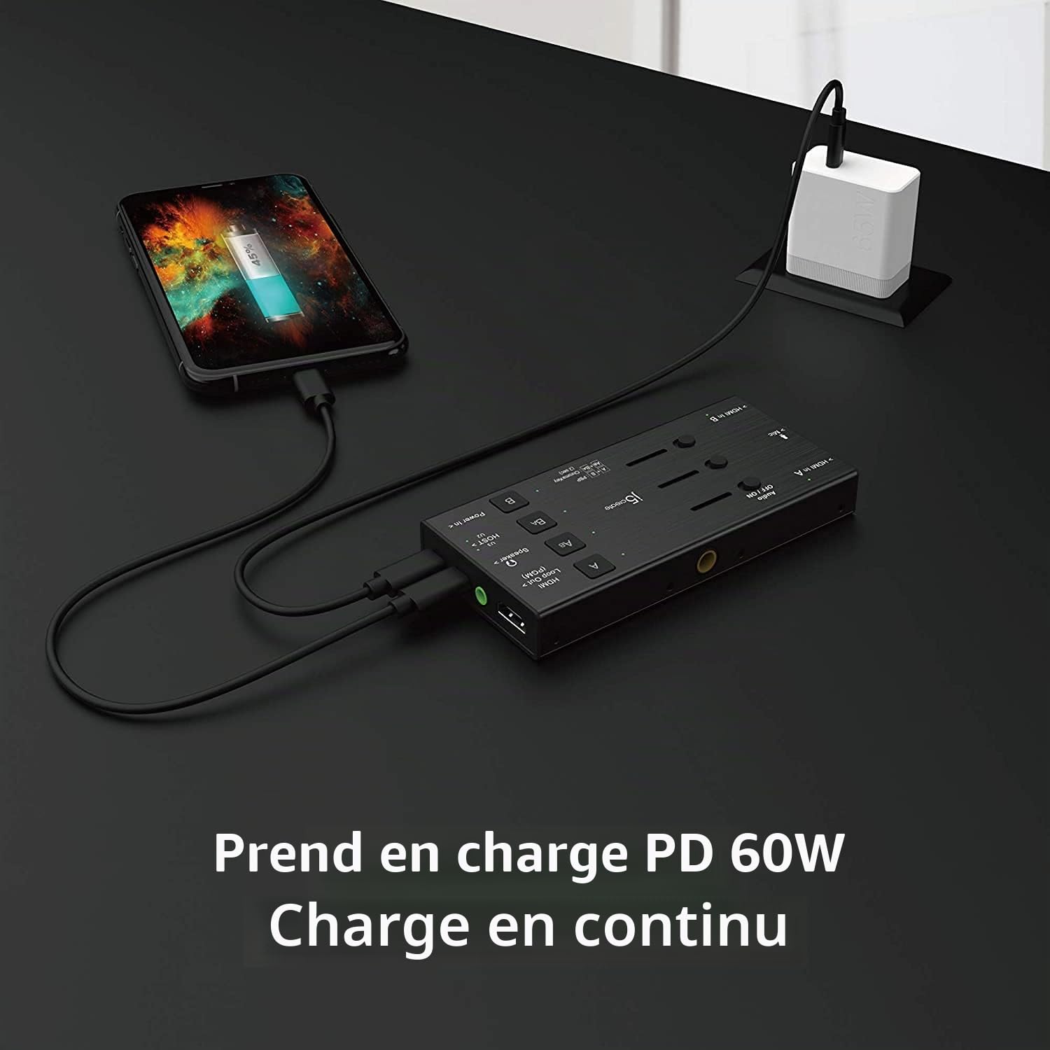 j5create Carte de capture vidéo en direct - Double HDMI vers USB-C, prend en charge l'enregistrement vidéo et audio 1080p 60 Hz, idéal pour PC Xbox Playstation Android Game Streaming en direct (JVA06)