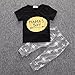 Sagton Newborn Toddler Kids Baby Boy Clothes T-Shirt Tops+Pants Outfits Set (2T) Black