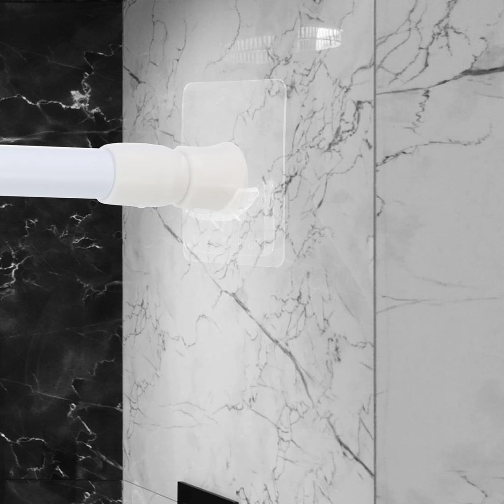 Generic 2 PCS Adhesive Shower Rod Holders | No Drilling Shower Curtain Rod Holders For Wall | Shower Curtain Wall Mount | Stick On Shower Bar Holder