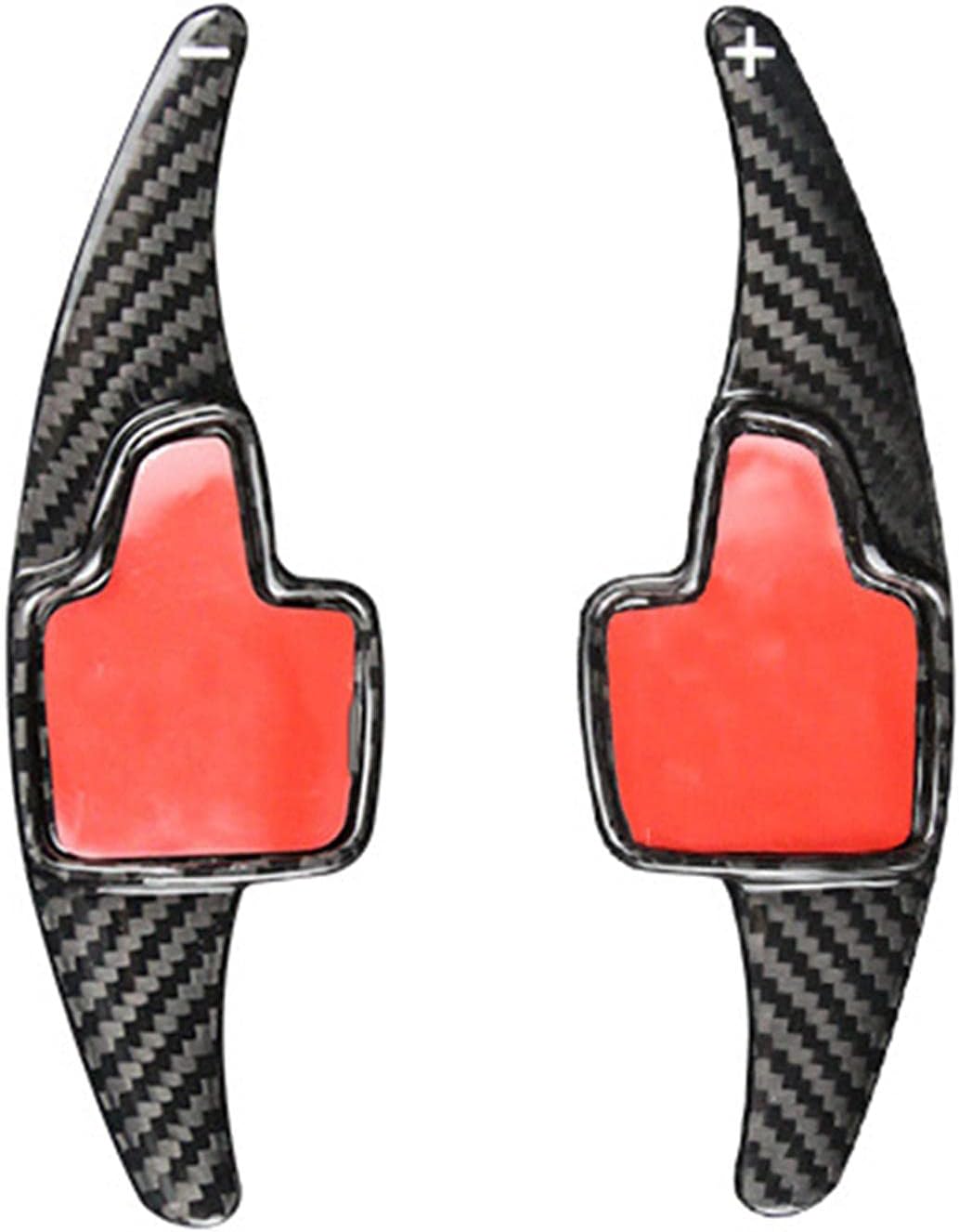 Qadsjnh カーボンファイバーカーステアリングホイールシフトパドルシフターエクステンションシェイプ フォードフォーカスクーガエコスポーツ用 開店祝い