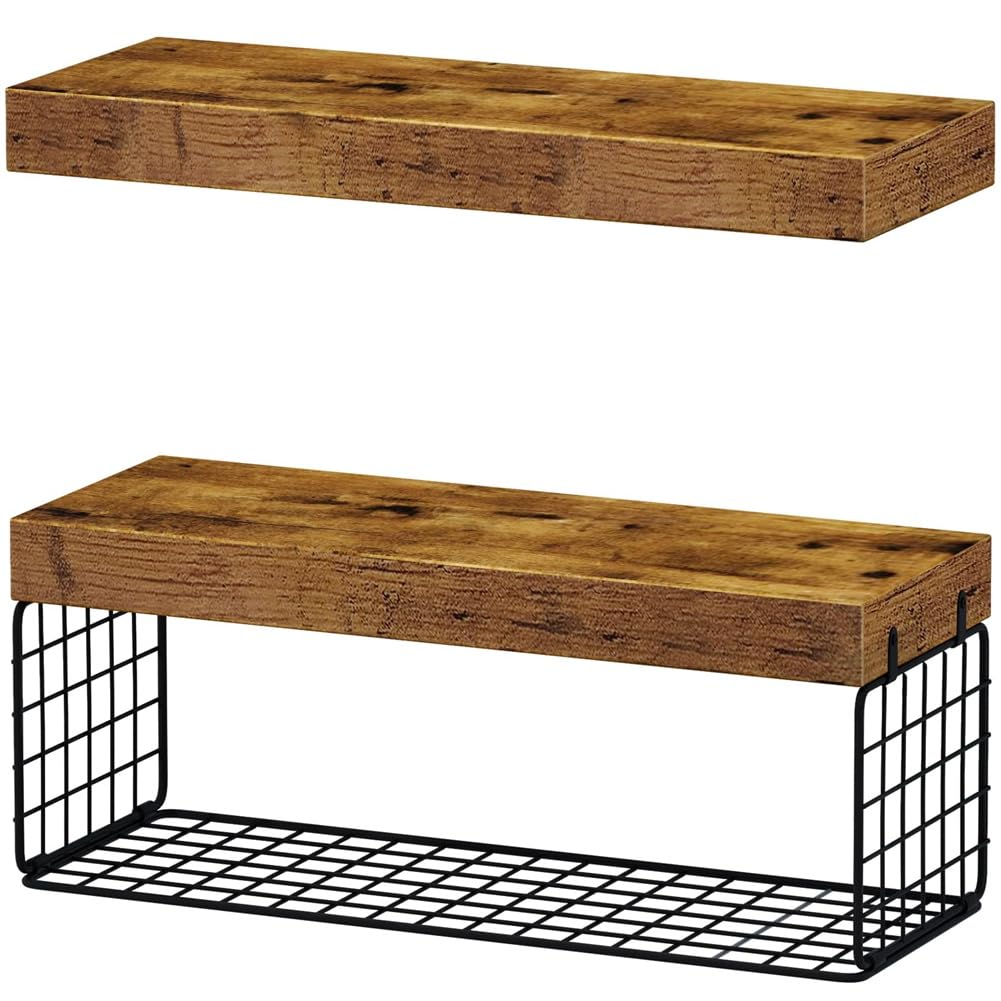 CTRLZS Bathroom Shelves over Toilet Wall Mounted Floating Shelves Farmhouse Shelf Toilet Paper Storage Small 16 Inch Set of 2